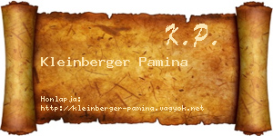 Kleinberger Pamina névjegykártya